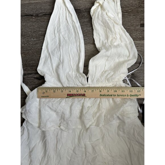 NWT Lulu’s All About Bliss White Swiss‎ Dot Tiered Halter Mini Dress Size Small - Picture 11 of 12